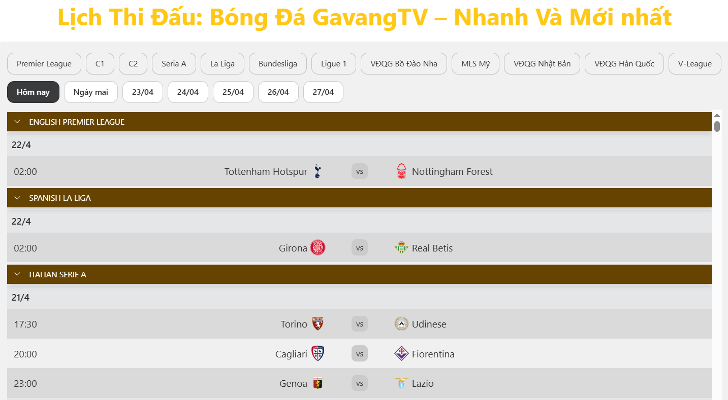 Giới thiệu về GAVANGTV và cách xem lịch thi đấu bóng đá - Ảnh 2