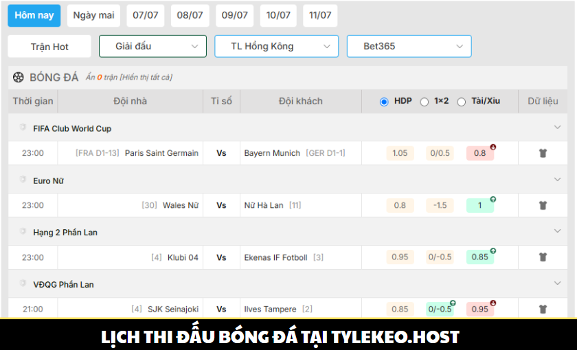 Lịch thi đấu bóng đá – Cập nhật nhanh và đầy đủ các giải đấu lớn nhỏ