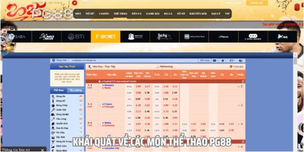 Thể Thao PG88 - Cá Cược Đỉnh Cao Với Tỷ Lệ Cược Hấp Dẫn - Ảnh 1