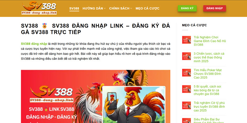 Kinh Nghiệm Đăng Nhập Sv388-Dang-Nhap.Link Không Bị Lỗi - Ảnh 1